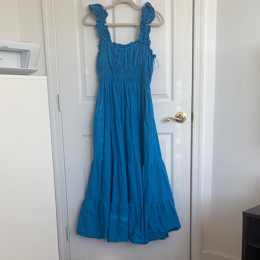 Blue Ruffled Maxi Dress